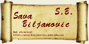 Sava Biljanović vizit kartica